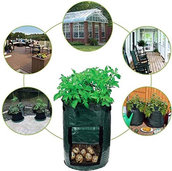 2x Aardappelplantzak met Luchtcirculatie 35x50cm Groen