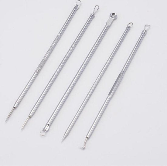 Roestvrijstalen comedonenverwijderingsset - 9 stuks