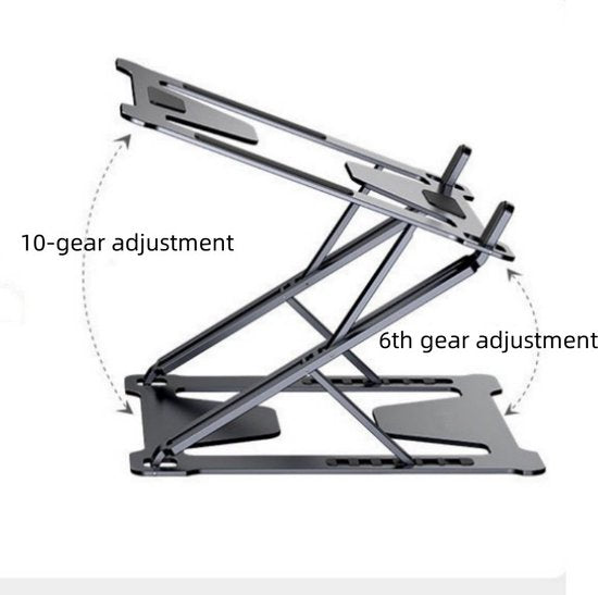 Draagbare opvouwbare laptop standaard van aluminiumlegering - grijs