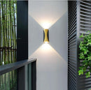 LED buitenwandlamp 12W Warmwitte licht -(zwart plus goud)