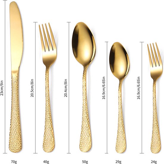 40-delige RVS Snakeskin bestekset voor 8 personen, trendy go