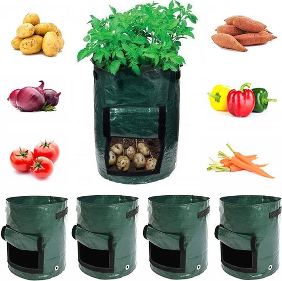 2x Aardappelplantzak met Luchtcirculatie 35x50cm Groen