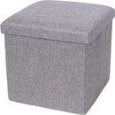 Opvouwbare opbergdoos / voetenbank - 45,5 liter - 37 cm³ - canvas - Perfect voor speelgoed, boeken - lichtgrijs