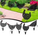 TDR - decoratief Acryl kunststof silhouetten van kip op stok voor in de tuin,  5 delig