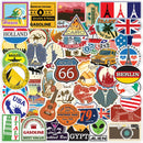 100 reizen en landen Sticker-Stickers voor laptop,koffers,koelkasten, kleerkasten, muren-watertight en weerbestendig