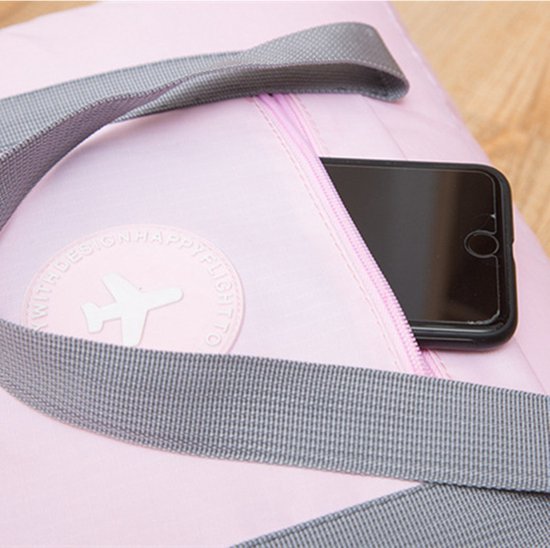 2stuks Multifunctionele Opvouwbare Reistas -Waterdicht& Duurzaam- Ideaal voor Handbagage & Weekenduitjes-roze