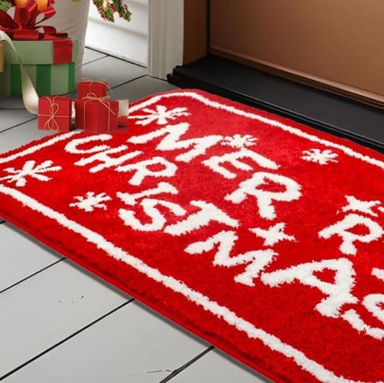 2 stuks Luxe Kerst Vloerkleed – Merry Christmas Design – Ant