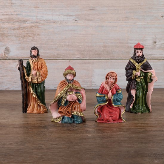 10-delige Kerststalset Hars, Traditioneel met Gedetailleerde