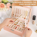 Roze sieradendoos met klassiek ontwerp, vakken en slot