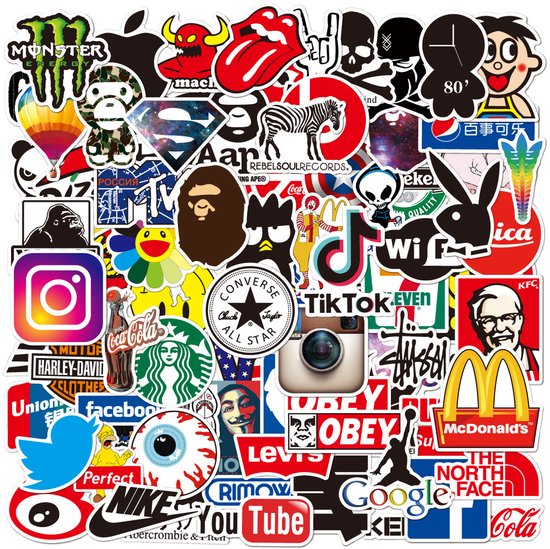 200 stuks - hoogwaardige kwaliteit graffitistickers - waterdicht en weerbestendig - voor laptops, koffers, koelkasten, kleerkasten - waterdicht en weerbestendig