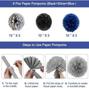 49-delig verjaardagset - Zwart, Wit, Blauw - Feestdecoratie