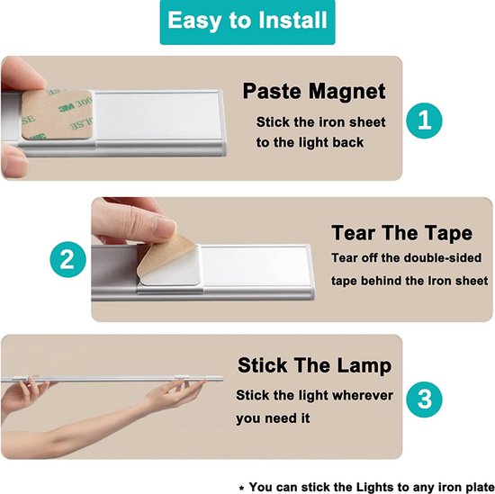 Unikorf 60CM Kastverlichting - Bewegingssensor, 3-kleur, USB