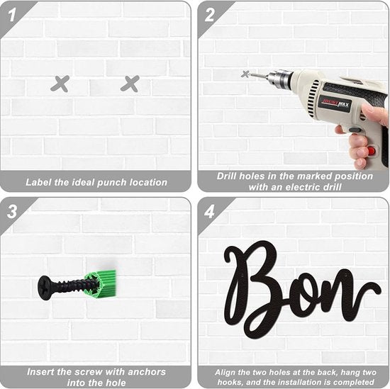 Unikorf Bon Appetit 3D Wandbord - Line Art - Zwart 36x15CM