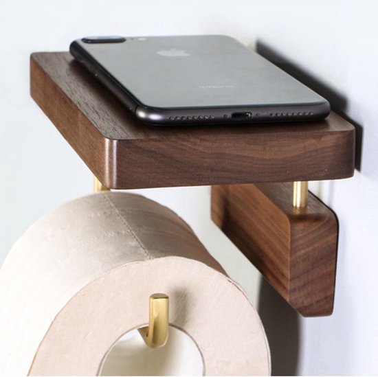 Luxe Zelfklevende Toiletrolhouder met Telefoonplankje