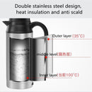 750 ml RVS auto waterkoker - 12V sigarettenaansteker