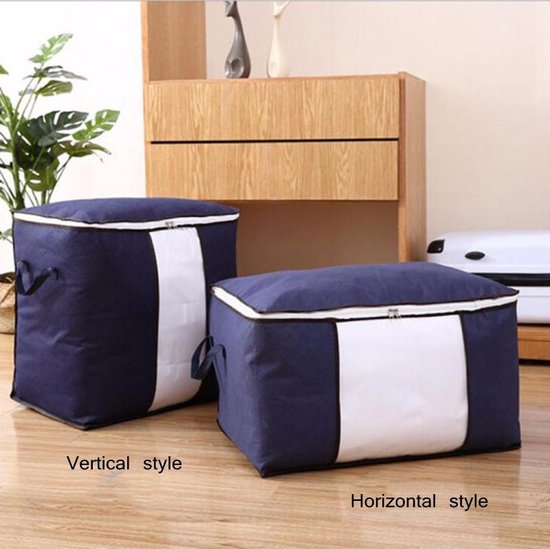 4 Stuks Opbergtas voor Kleding / Dekbed / Tuinkussens -Oxford-stof - Set van 4 stuks ( 46*28*48CM) - Marineblauw