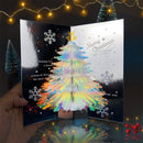 2 STUKS Betoverende 3D-Kerstboom Pop-up Kaart - Stuur een Magische Kerstgroet-blauw