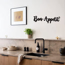 bon appetit 3D wandbord- muurdecoratie-Line art -metaal-zwart 36x15CM