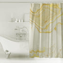 Unikorf waterdicht douchegordijn 180x200 - marmer, wit/goud