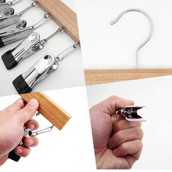 2x Houten sokkenhanger 12 knijpers voor luchtdrogen