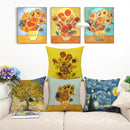 Sierkussensloop katoen/linnen 45x45 cm van Gogh zonnebloemen