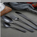 24-delige roestvrijstalen bestekset - 6 personen - zwart