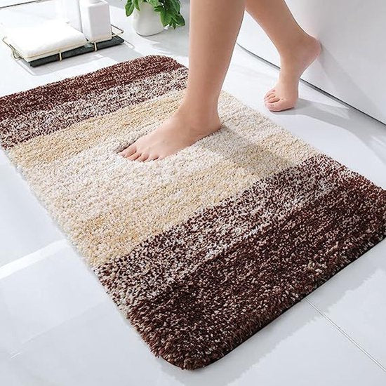 Merkloos Luxe Badkamermat 51x76cm Bruin Antislip