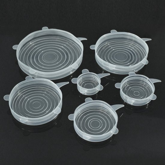 Siliconen Vershoudhoezen Set – Stretchbaar – 6 Stuks – Ø 6,5 tot 20,5 cm