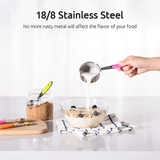 10-Delige Roestvrijstalen Maatbeker set-Cups & Spoons maten-stapelbaar en nestbaar