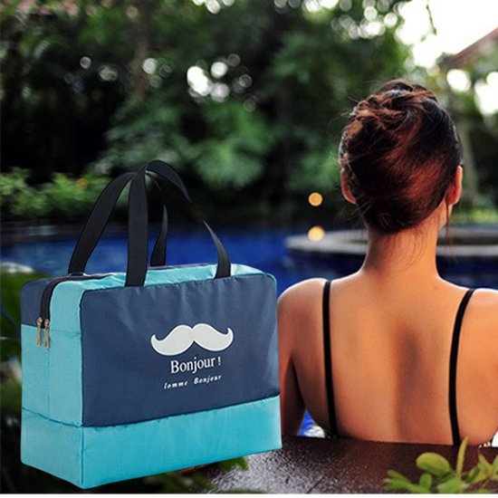 2x Waterdichte tas met compartimenten - marineblauw