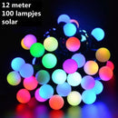 Tuinverlichting zonne-energie 12m 100 LED bollen multicolor