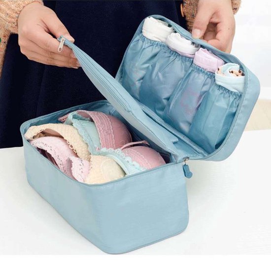 TDR-Multifunctionele lingerie/ondergoed tas - make-up tasje-toilettas-Hemelsblauw