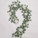 Kunstwijnstok met 21 witte rozen - 1.85m decoratie