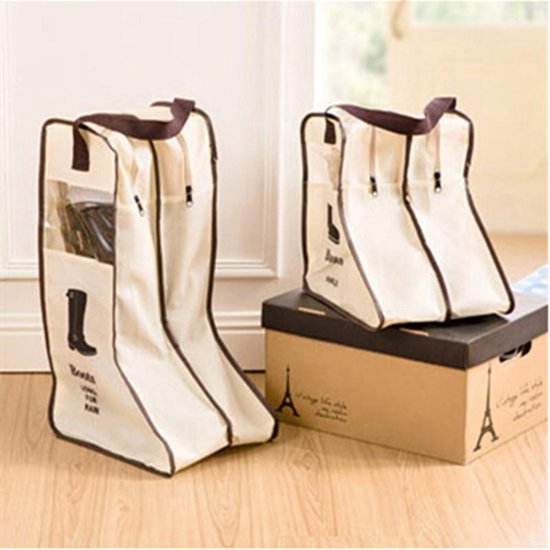 2x Laarsjes opbergzak 28x24x29cm - Beige - Boots Organizer