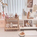 opvouwbare Houten Bureau Organiser - Bureau opbergrek van hout-2 opberglagen- 35x17x35 CM