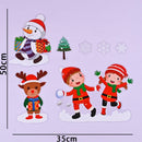 Kerst Raamstickers Sneeuwpop en Sneeuwvlokken 35.5*50cm