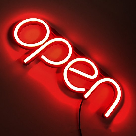 Neon LED Open Bord Rood - Licht Reclame Hanglamp