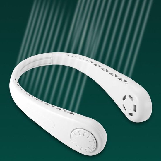 Merkloos USB Nekventilator, 6u Batterij, Wit