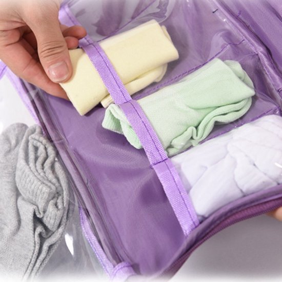 Multifunctionele lingerie/ondergoed tas - paars 27x14,5x12CM