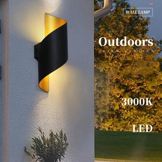 Merkloos Xtraworks LED wandlamp Binnen/Buiten Zwart & Brons