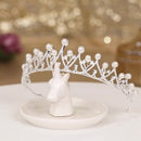 Luxe Zilveren Tiara met Witte Parels en Kristallen