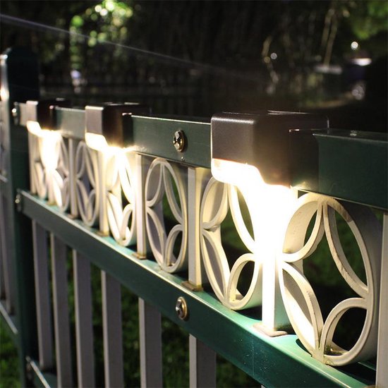 4x Zwarte LED Tuinverlichting op Zonne-energie - IP65 Waterd
