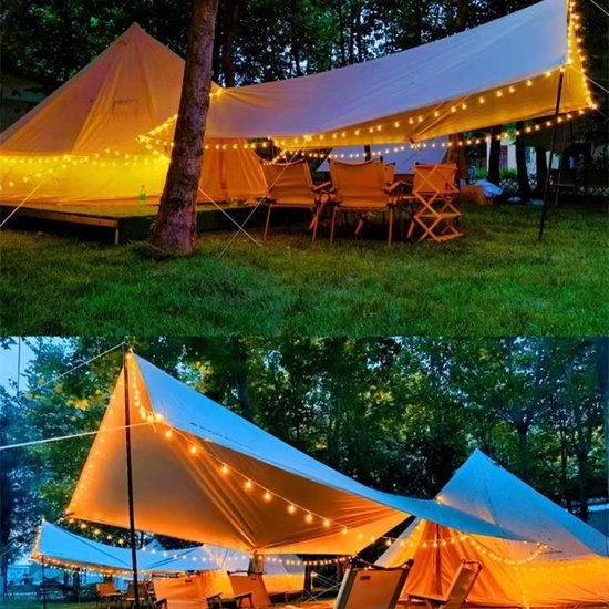 Solar Camping Tent Decoratieve Lamp-Verlichting voor Buiten & Binnen-12 meter 100 LED lichtjes-met 8 verlichtingsmodi