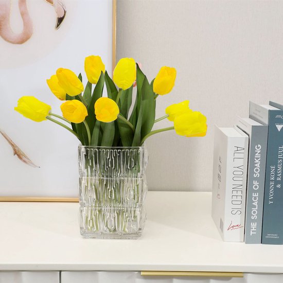 10 stuks kunsttulpen realistisch geel - duurzaam
