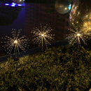 2 stuks solar vuurwerklampen met 120LED lichtjes -Tuinverlichting- IP65- 8 Modi-warm wit licht