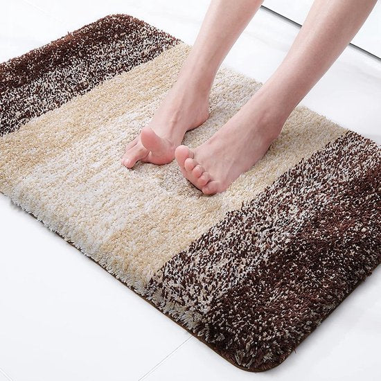 Merkloos Luxe Badkamermat 51x76cm Bruin Antislip