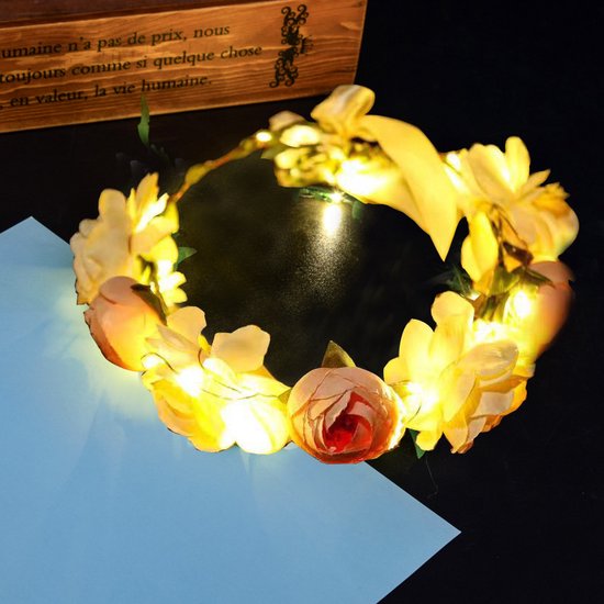 Unikorf LED Hoofdband Bloemenkrans 20 Warmw. IP43 Champagne