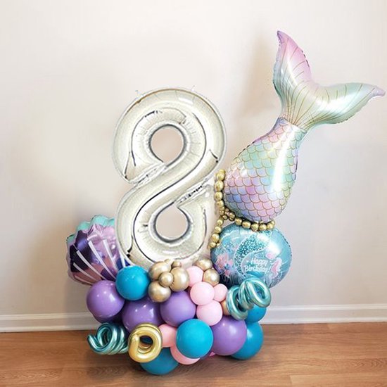 Digitale Zeemeermin Ballon Set - Kinderfeest Decoratie