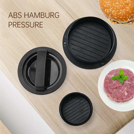TDR-Hamburgerpers Voor De Perfecte Hamburger  PLUS 100 waxpapiertjes -3-in-1 burgerpers