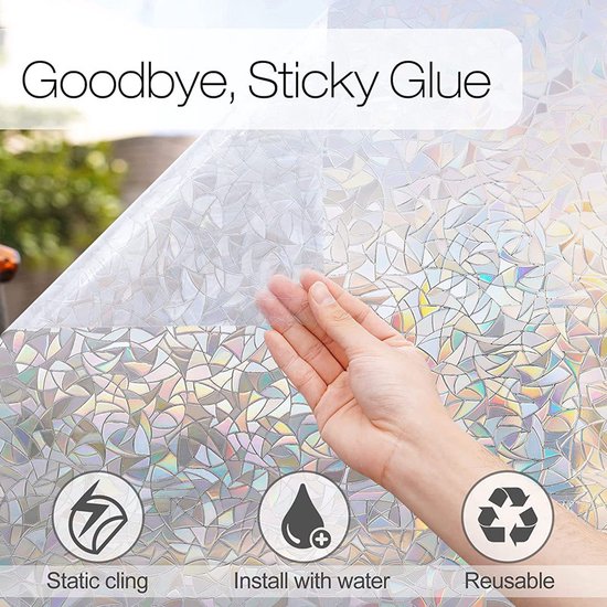 Unikorf 3D Glasfolie Anti-Inkijk Zonwerend Regenboog 90x200C